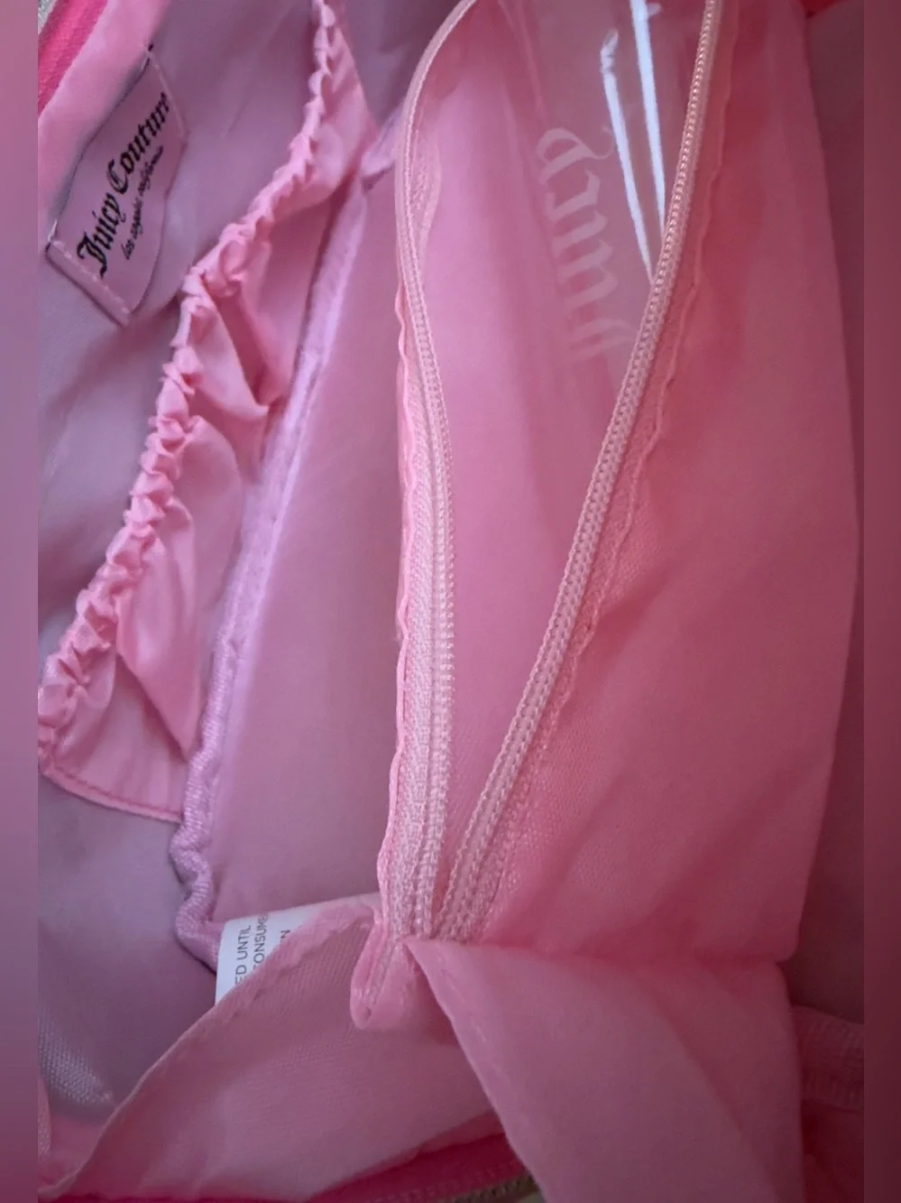 Juicy Couture Hot Pink Velour Cosmetic Bag Makeup Case NWT